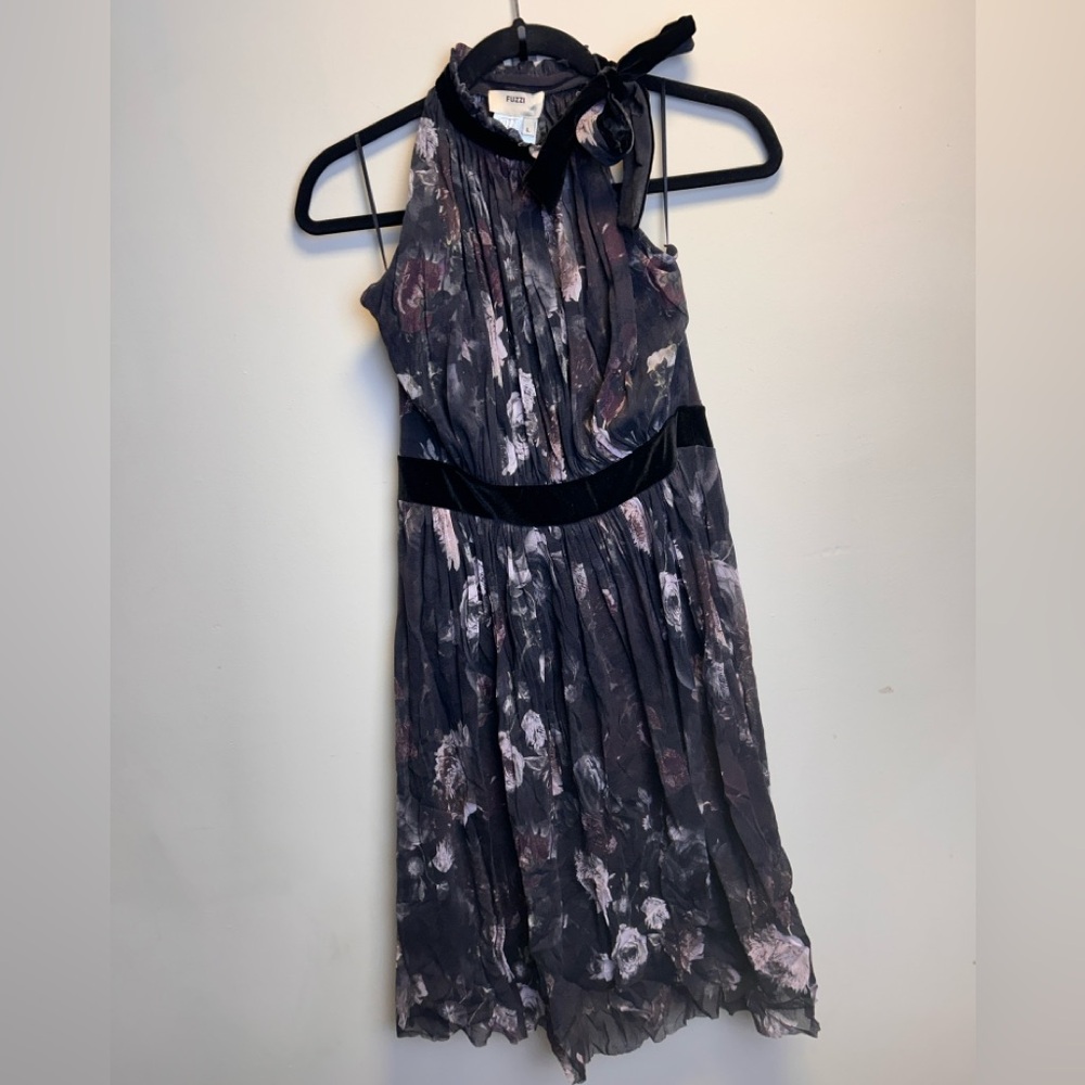 FUZZI Italian Sheer Floral Overlay Dress Size Large
